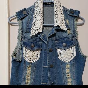 Womens blue jean vest